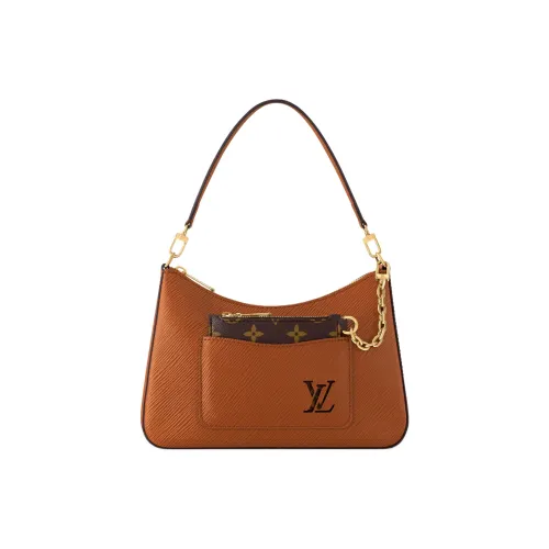 LOUIS VUITTON Marelle Корова Кожа Сумка через плечо Женская Коричневая