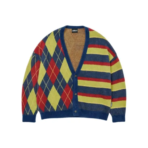 AJOBYAJO Argyle Stripe Смешанный Кардиган Свитер Мужской