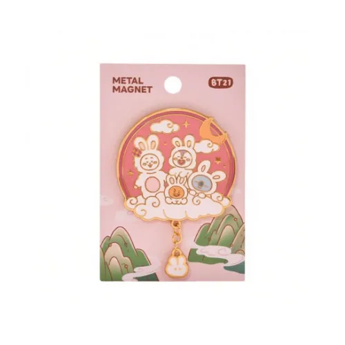 LINE FRIENDS Rabbit series Металлический розовый Желтый Магниты аниме-тематики