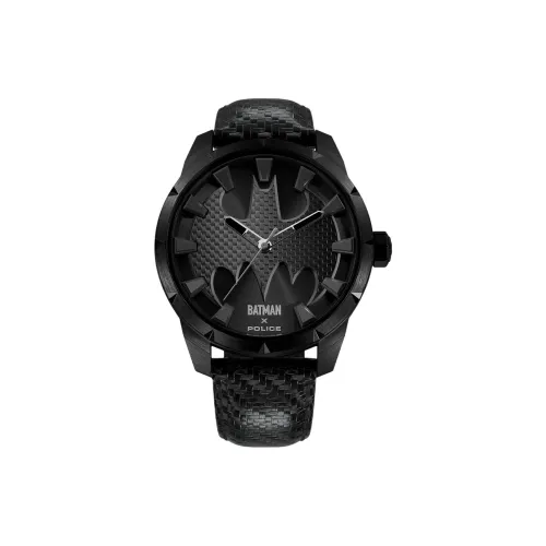 Police Men's Watches Кварцевый механизм Углеродное волокно Ремешок 45 мм Черный циферблат