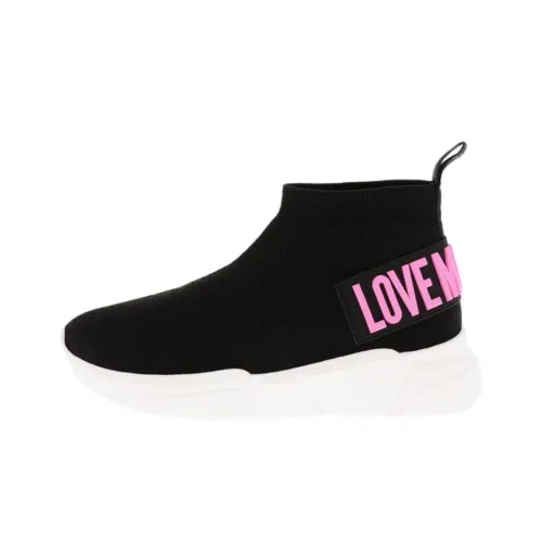 LOVE MOSCHINO Высокий топ Спортивная повседневная обувь Женская Черный Розовый