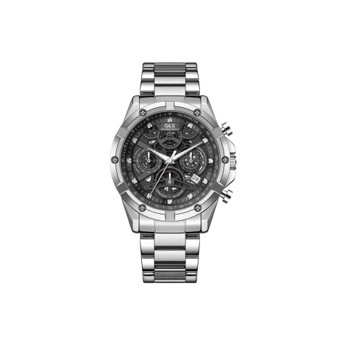 GLX Кварцевый механизм стальной ремешок мужские часы многоцветный циферблат часов