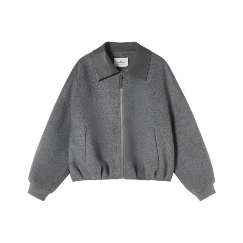 XIANGYING Светло-серый Женский Короткий Пальто