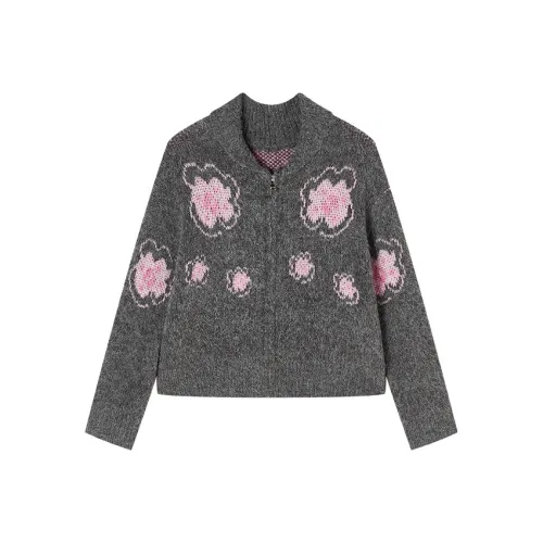 XIANGYING Серый Розовый Женский Свитер