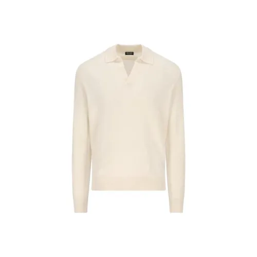 Ermenegildo Zegna Сливочный Мужской Кашемировые Свитера