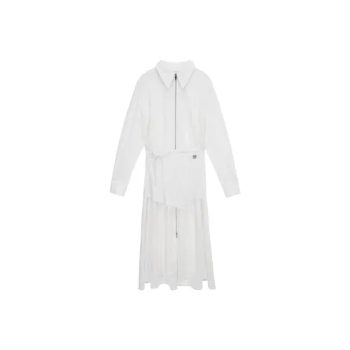 TREEMINGBIRD Обхват Рубашка Ван-Пис Длинный Рукав Платье Женское