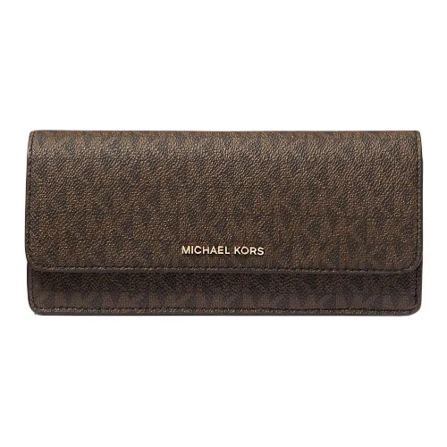 MICHAEL KORS Jet Set Покрытый холст Кошелек Большой Женские Бронза