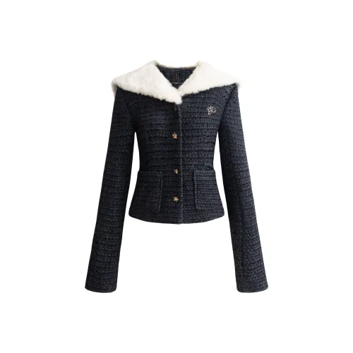 UNIFREE Темно-синий женский короткий пальто