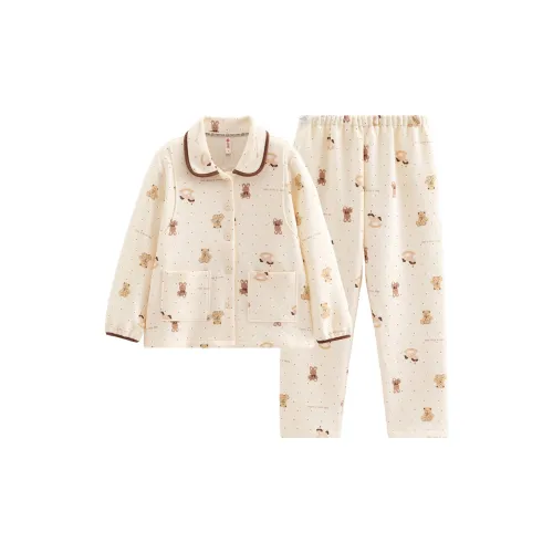 FENTENG FJ26931172 Beige Apricot Women's Pajama Sets