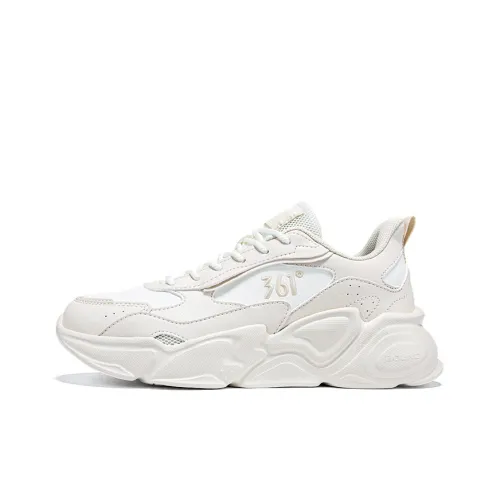 361° Толстая подошва Кроссовки Женские Белый цвет Семена Лотоса Перо Белый