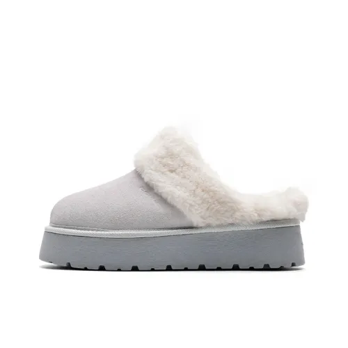 Mule Donkey Пенная подошва Флоковые Домашние тапочки Унисекс Синий Серый