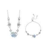 Счастливый четырехлистный клевер, ожерелье, ледяной синий, одежда, наборы