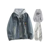 Синий + Серый + Светло-Серый Парашютные Штаны