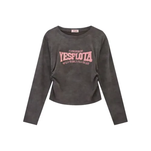 Wang Leshi Серые Женские T-рубашки