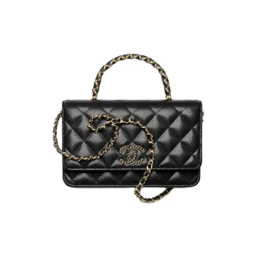 CHANEL Телячья кожа Кошелек Женские Черный