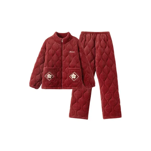 WANANNI Красный Женский Пижамный Комплект