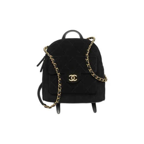 CHANEL Телячья кожа Рюкзак Женские Черный