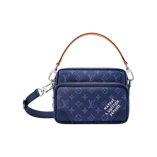 LOUIS VUITTON HERITAGE Nil Полная с принтом Одно плечо Сумка Маленькая Женская Синяя