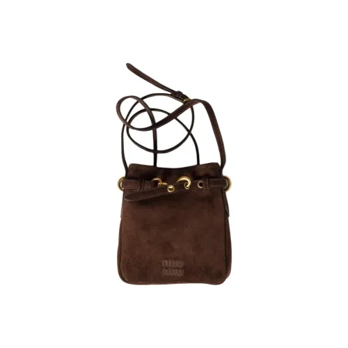 MIU MIU Aventure Телячья кожа Сумка через плечо Женская Темно-коричневая