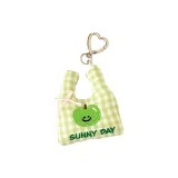 Зеленый плюшевый яблочный брелок для сумки