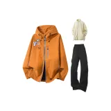 Золотисто-оранжевые + черные штаны + абрикосовая подкладка