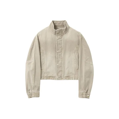 WOOYOUNGMI Высокий воротник Деним Куртка Деним Куртка Женская