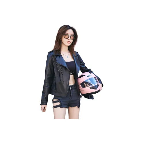 Devanro Черные Женские Кожаные Куртки