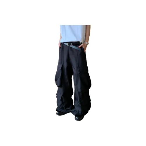 PISYPOX Black Unisex Casual Pants PISYPOX Черные Унисекс Повседневные Штаны