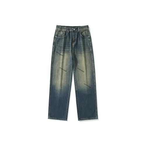 SNOOPY Винтажные синие унисекс джинсы