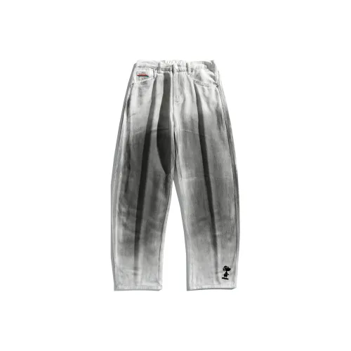 SNOOPY Белый Унисекс Джинсы