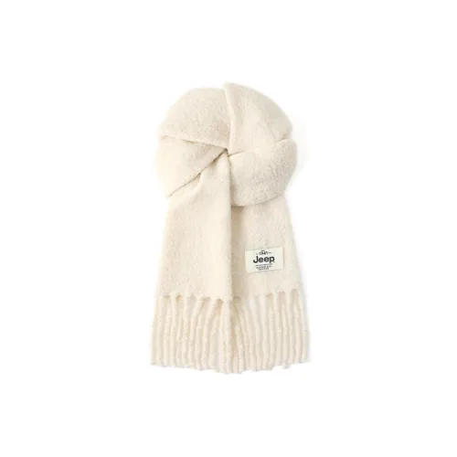 Jeep Белый Термический Длинный Шарф из Плюшевого Ткани Унисекс