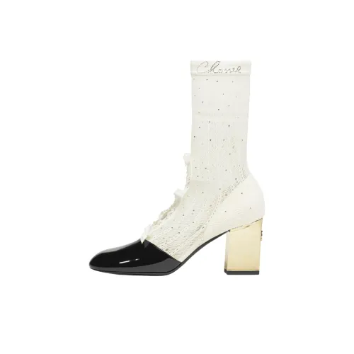 CHANEL 25K Ботильоны 7,5 см Женские Белые
