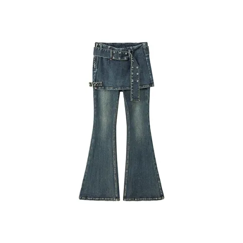 CHUU Темные джинсы синий женский