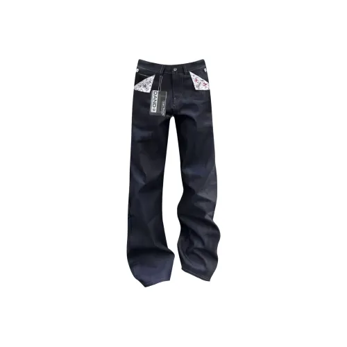 MAISON VINSON Темно-синий Унисекс Джинсы