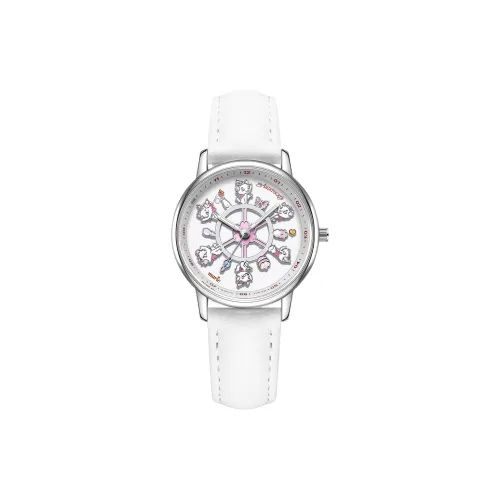 Disney Мари Кошка Бархат Кварцевый Механизм Часы Женские Белый Циферблат