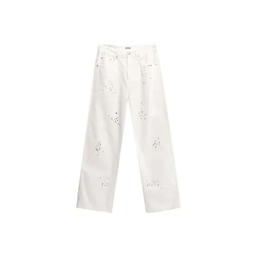 ENTONG Белый Унисекс Джинсы