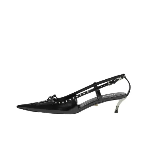 VERSACE Узкий каблук MID Низкий каблук Обувь Женские Черный