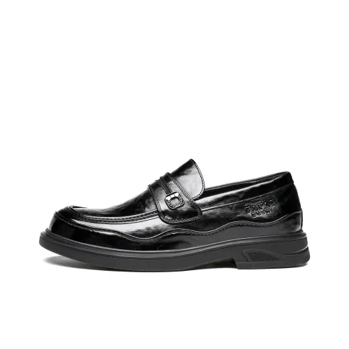 FAPAI Мужские повседневные туфли Low Top Черные Slip On Мужские