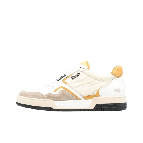 RHUDE Низкий Топ Стильный Скейтбординг Мужской Желтый Белый Потертый