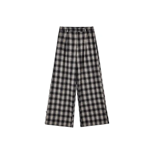 SINBOS Темно-синий бежевый клетка женские повседневные штаны