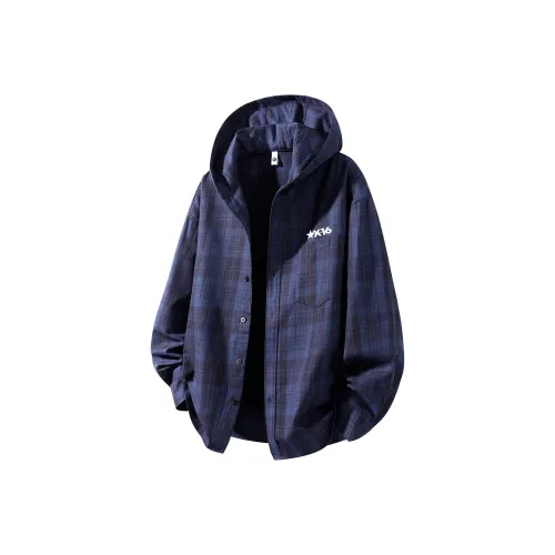 X1617 Синий топ Унисекс Рубашки