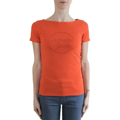 ARMANI JEANS Стандартная T-рубашка Женская Апельсин