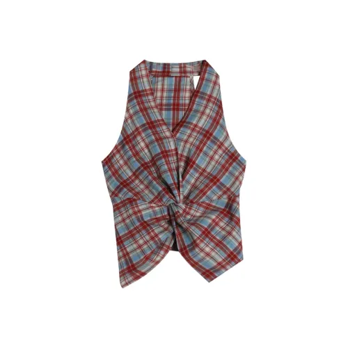 Zeng Xiaoxian Красный Топ без рукавов Женские Майки