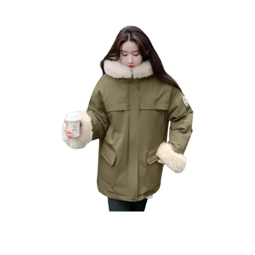 HTHK Армейский зеленый Женские пуховики