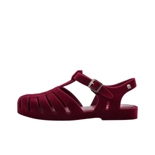 Melissa Possession Бархатные Сандалии Римского Стиля Женские Красные