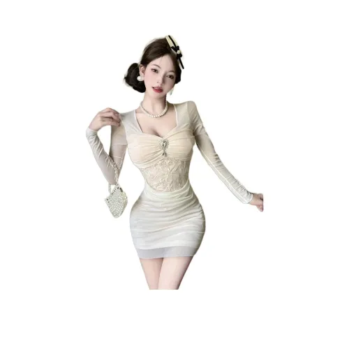 BONAS Длинное платье с длинными рукавами женское