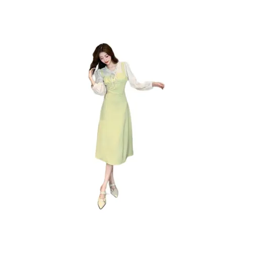 BONAS Длинное платье с длинными рукавами женское