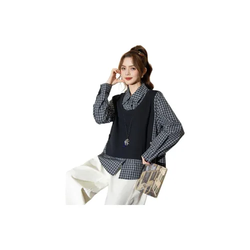 FAWENXIANGZI Черные Женские Рубашки