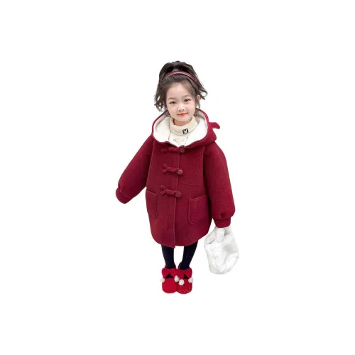 M JBABY Red Kids Woolen Coat M JBABY Красный Детский Шерстяной Пальто