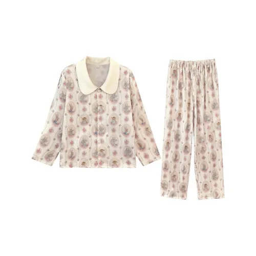 Daiyindie Осенние и зимние пижамы женские ледяной шелк с длинными рукавами штаны